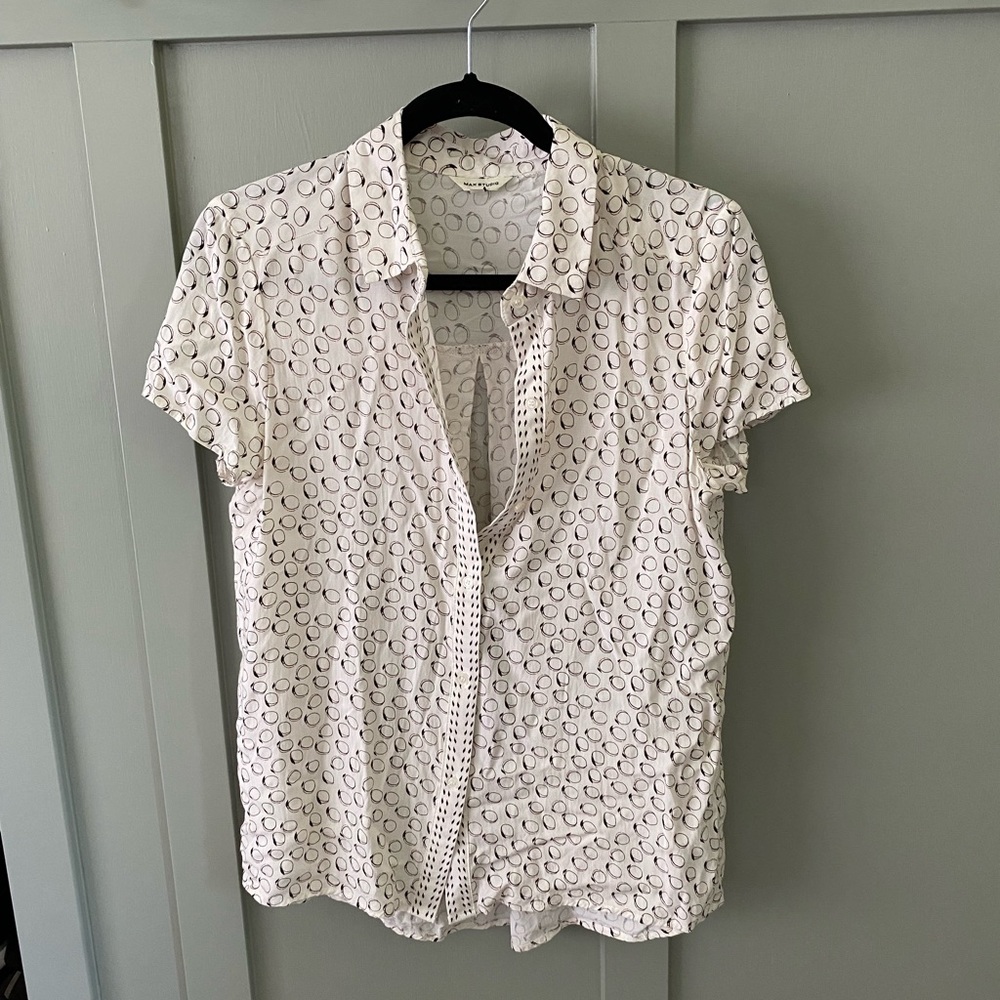 Neutral printed button down - clementine pattern -by Max Studio